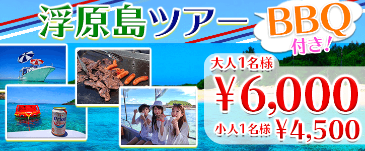 浮原島ツアー BBQ付き